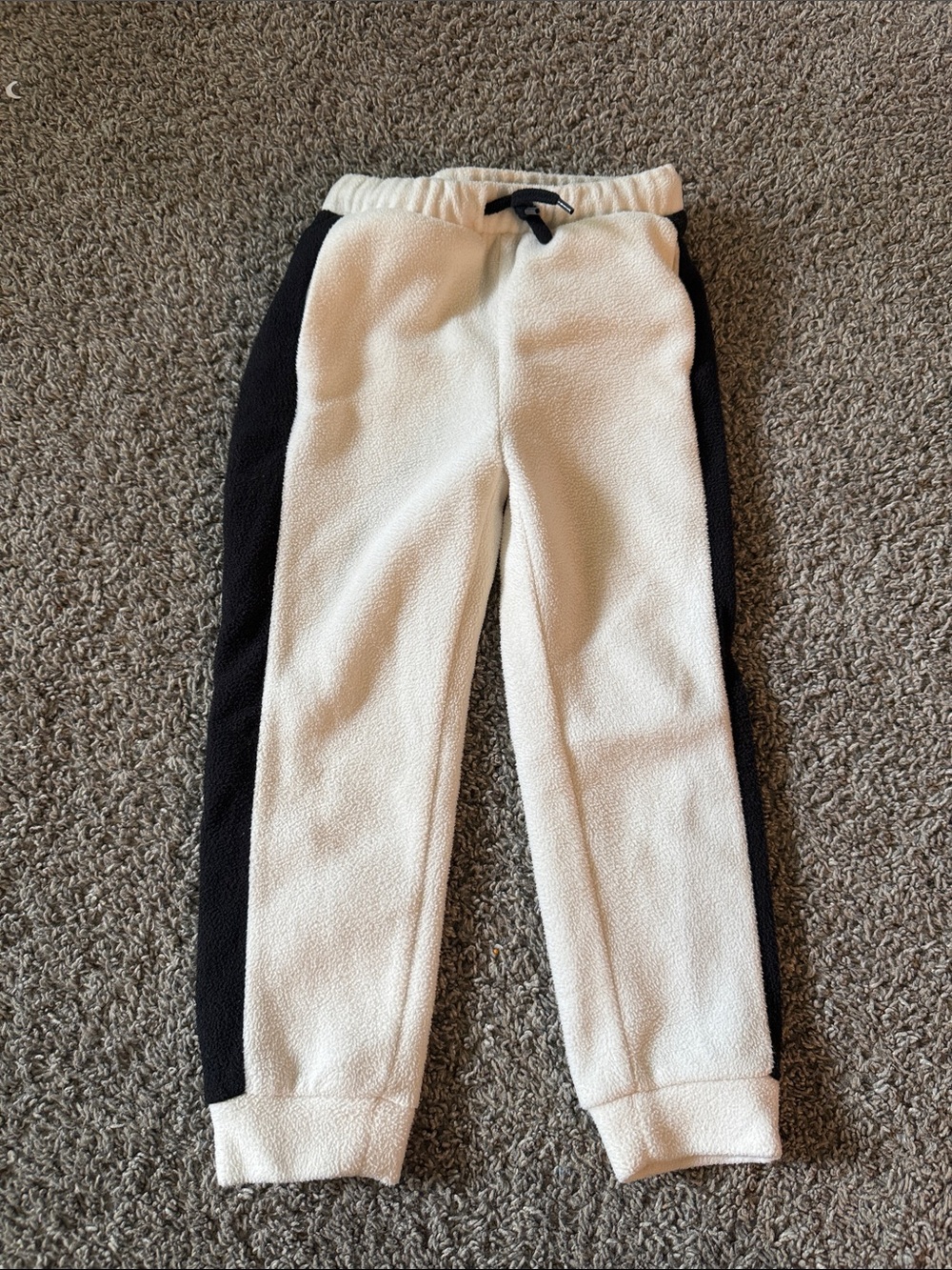 Old Navy White and Black Fleece Joggers for Kids